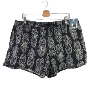 Lauren James Pineapple Print Pull On Shorts XXL